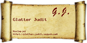 Glatter Judit névjegykártya